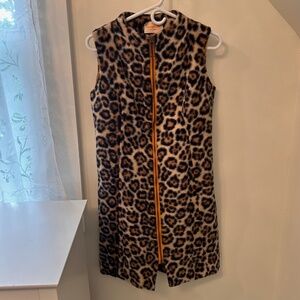 Vintage Leopard Faux Fur Dress